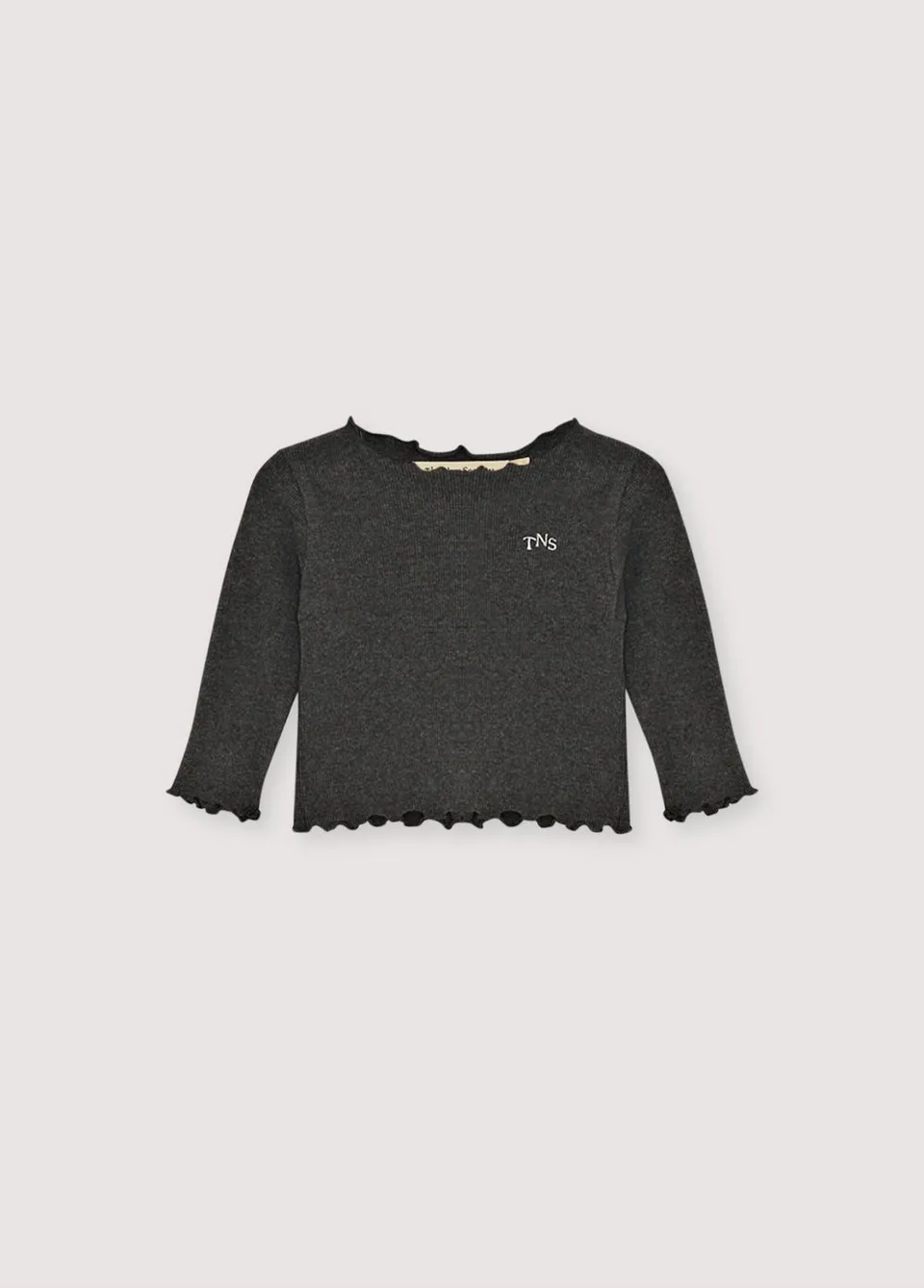 The New Society Rib Baby Tee maglietta grigia 6 mesi cotone