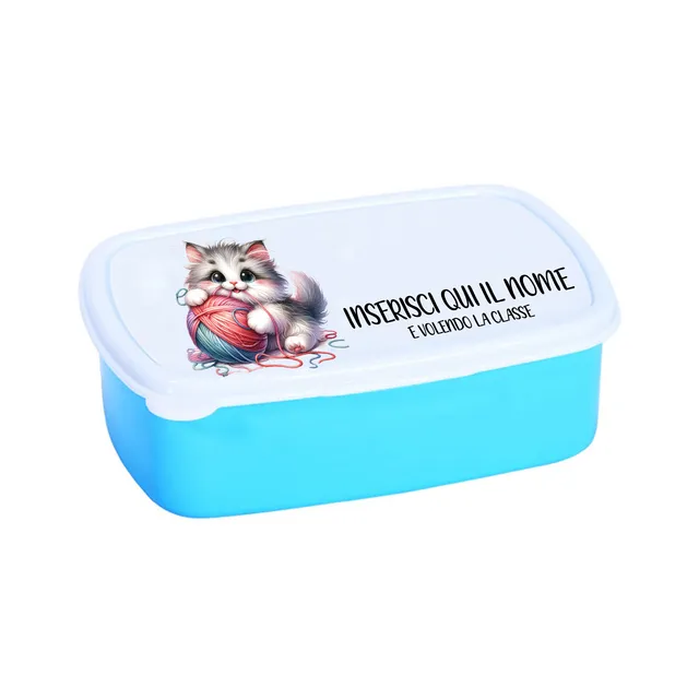 Mr. Gadgets Gatto portamerenda azzurro per scuola