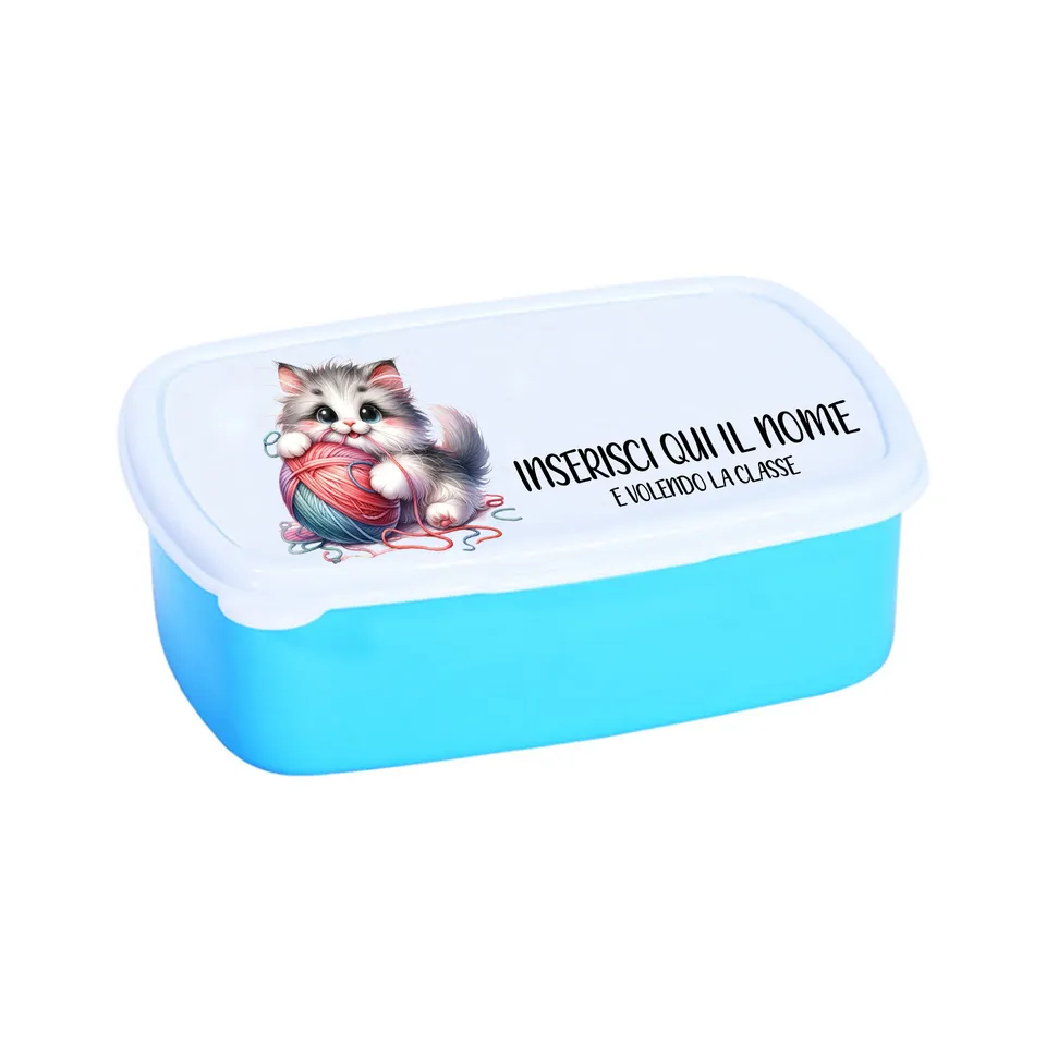 Mr. Gadgets Gatto portamerenda azzurro per scuola