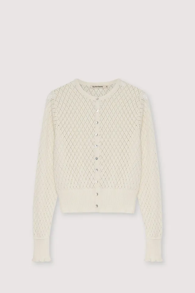The New Society Lirio Cardigan Donna Ecru Cotone