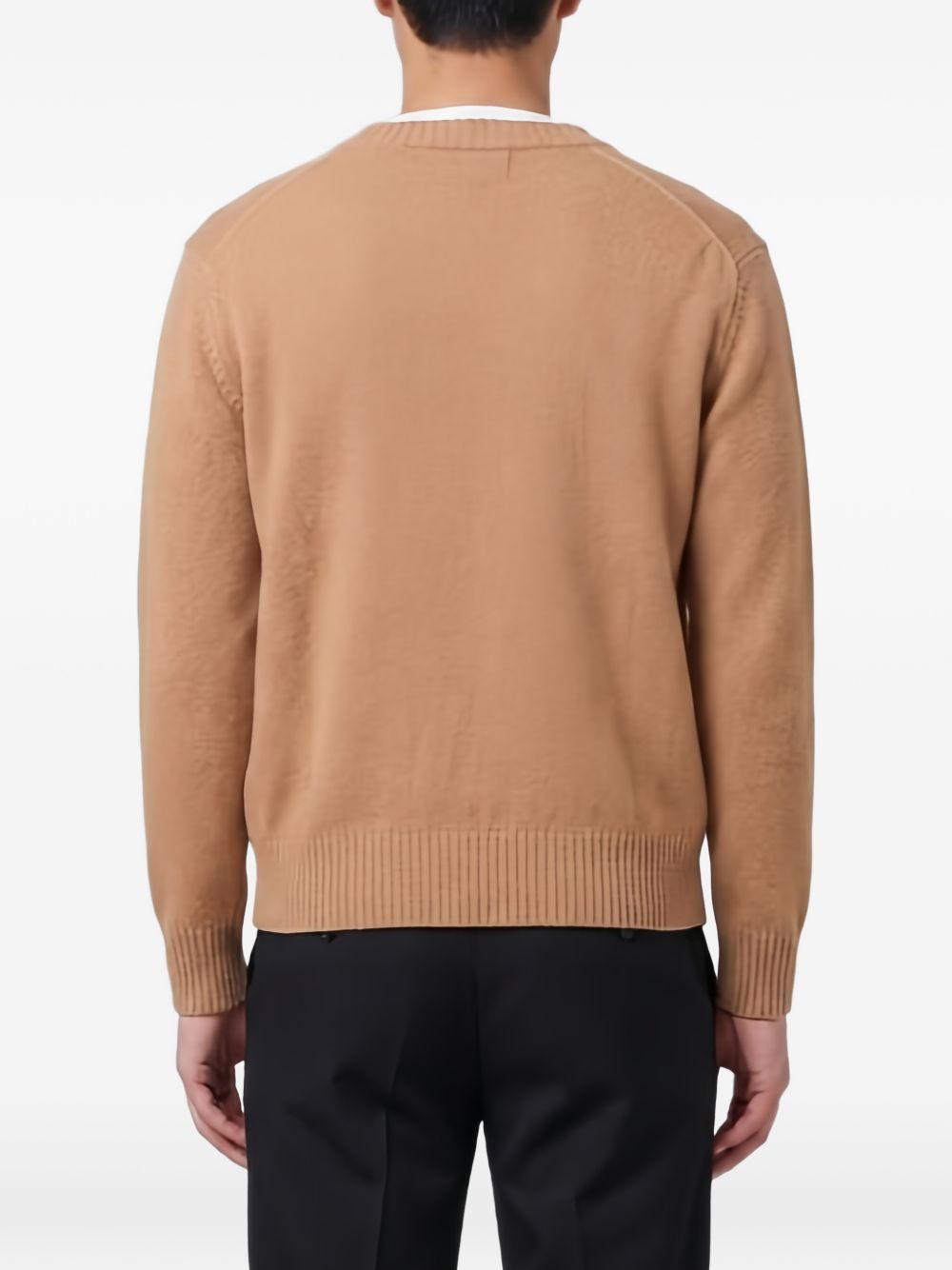 Ami HKC364 cardigan camel marrone facile da lavare