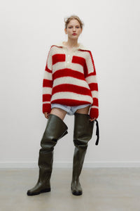 The New Society Ellie Woman Polo maglia rossa mohair