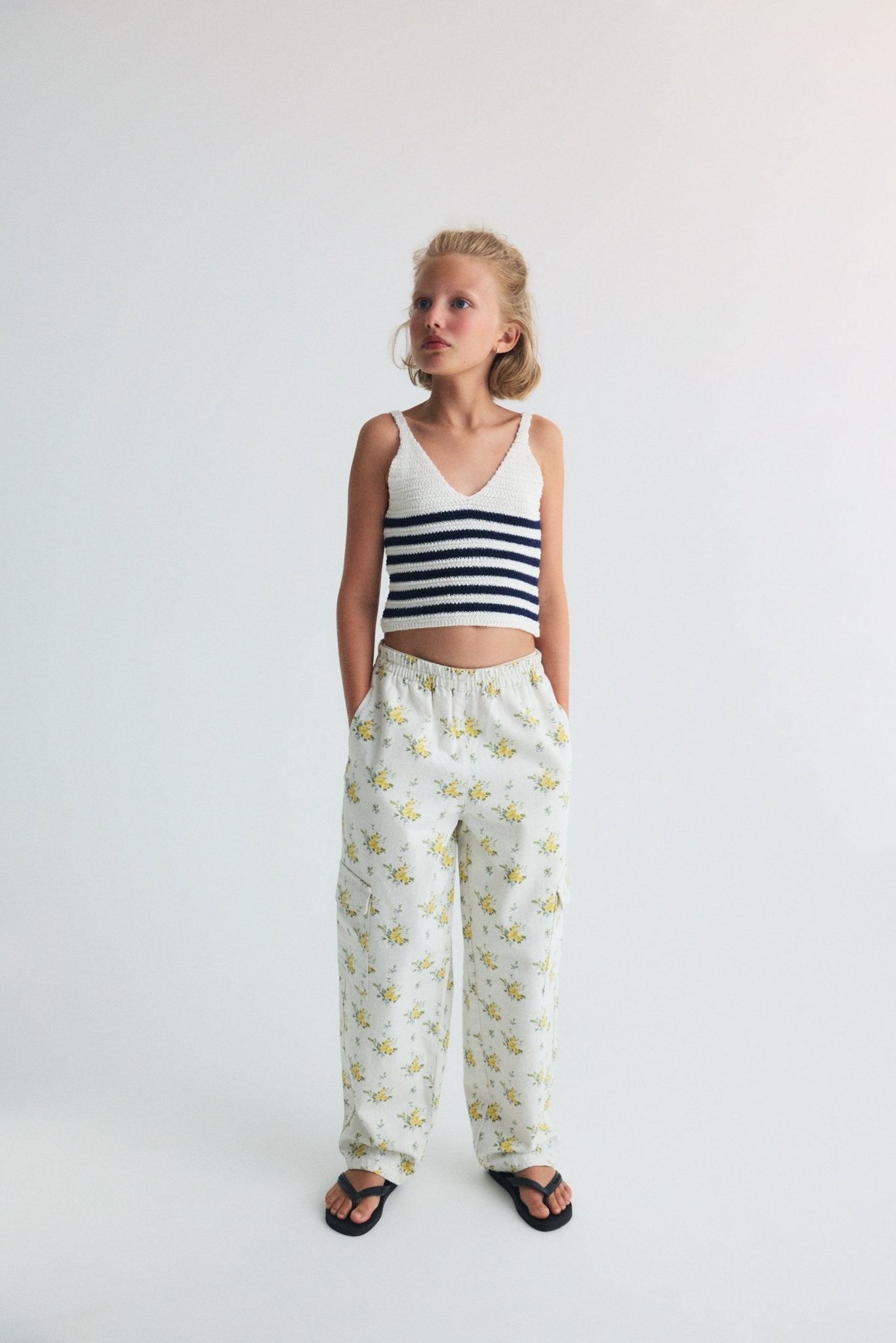 The New Society Mimosa Teen Cargo Mimosa Print pantaloni teen