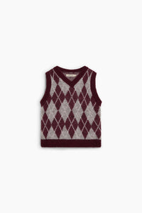 The New Society Dune gilet jacquard rombi mohair