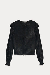 The New Society Lua blusa nera viscosa lurex