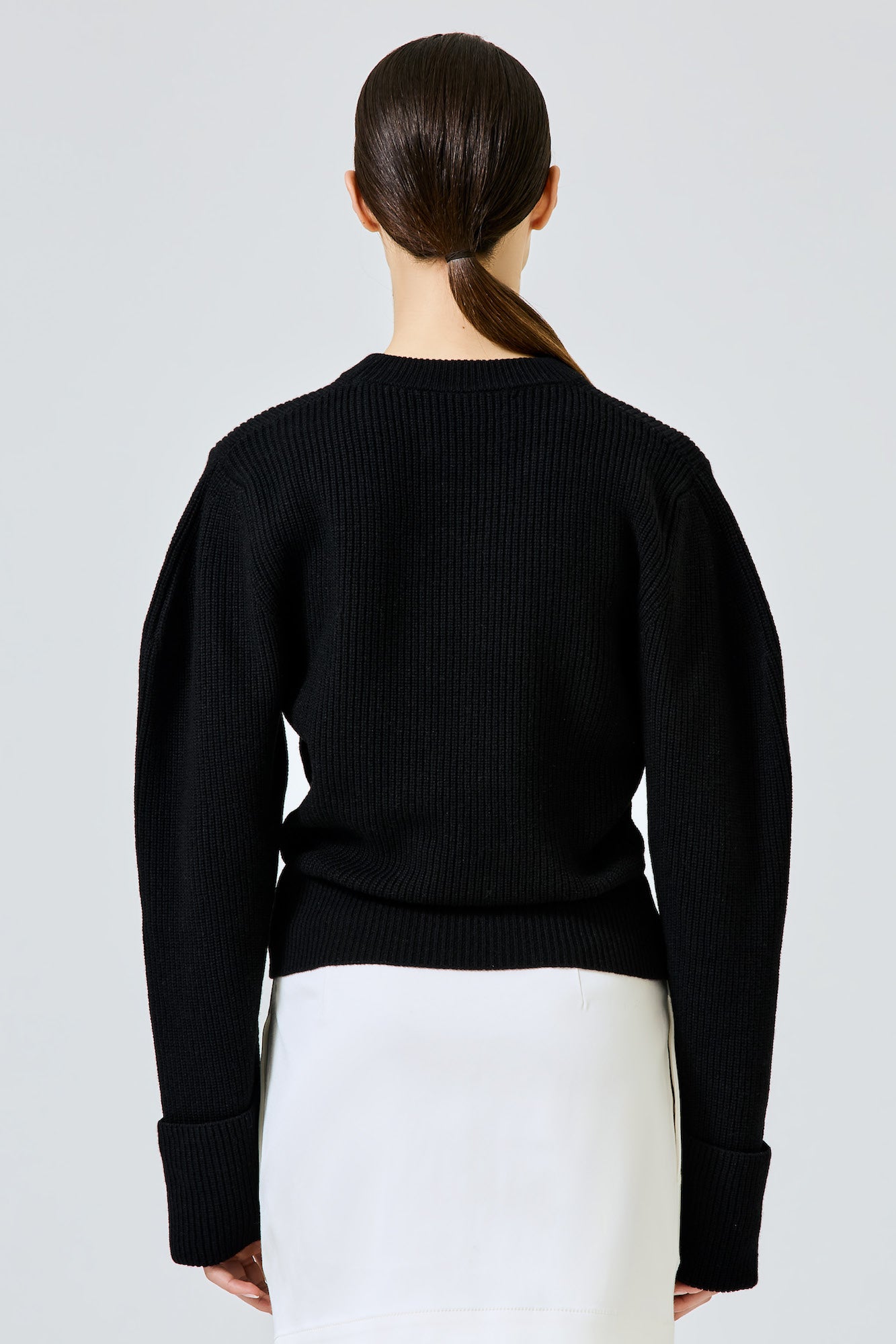 Sa Su Phi maglione nero cashmere doppio polsino