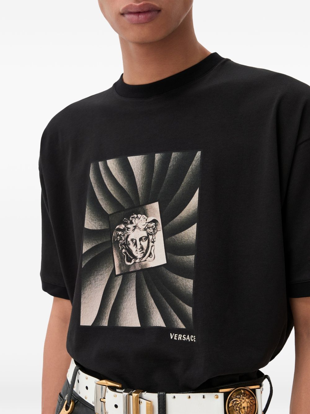 Versace 1026093 t-shirt nera cotone