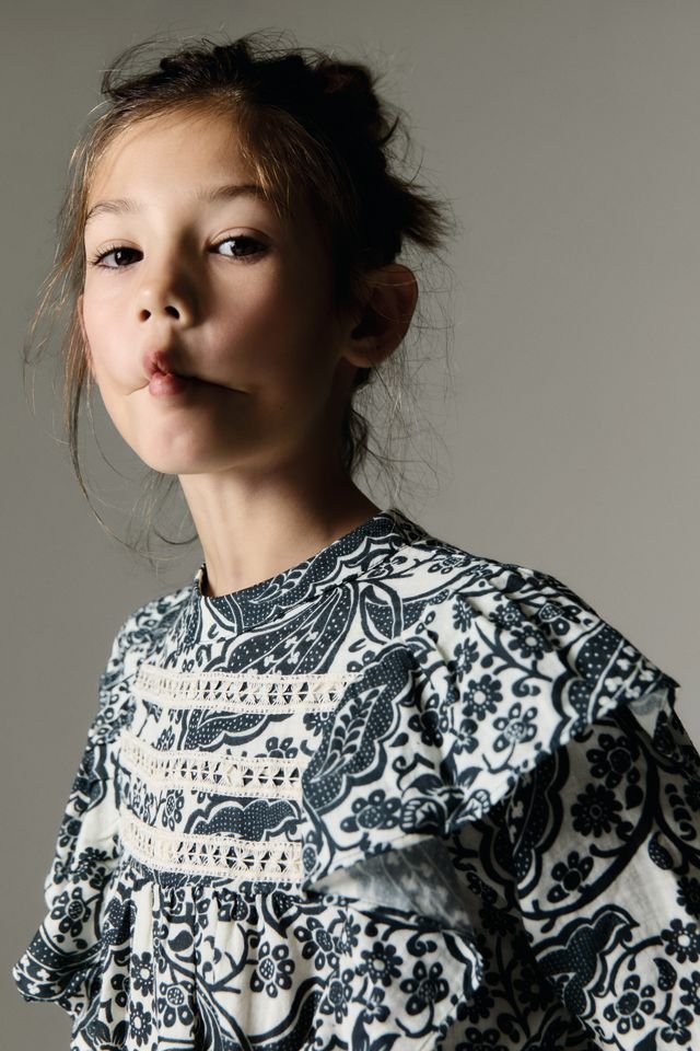 The New Society Jaipur camicetta cotone bambina blu