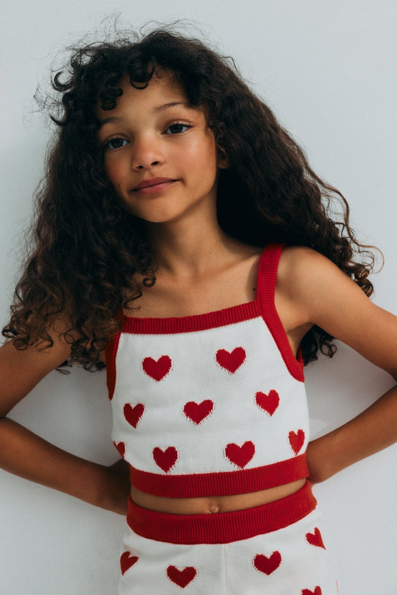 The New Society Maqui Hearts top bambina cotone cuori