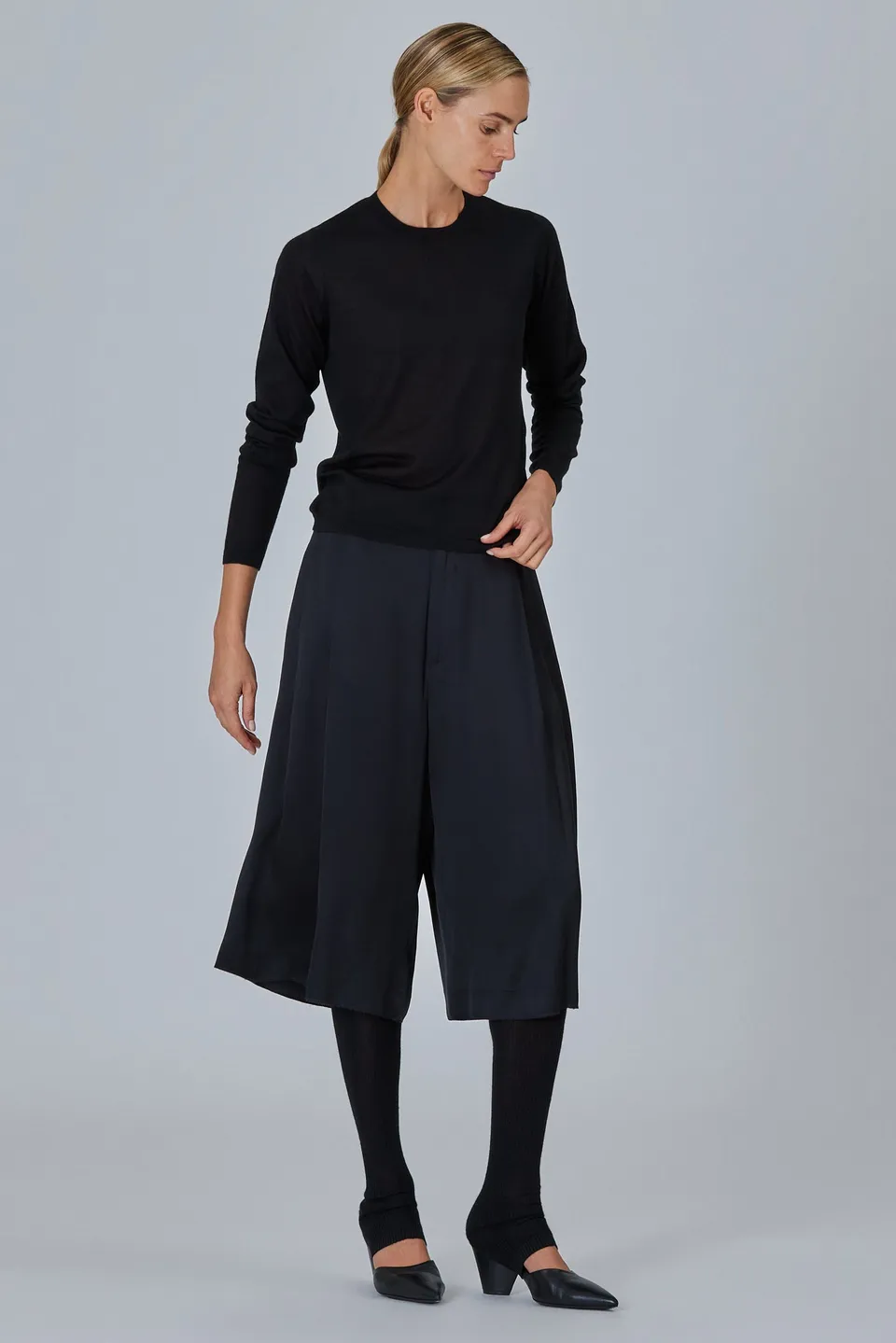 Sa Su Phi Round Neck Maglione Manica Lunga Leggero