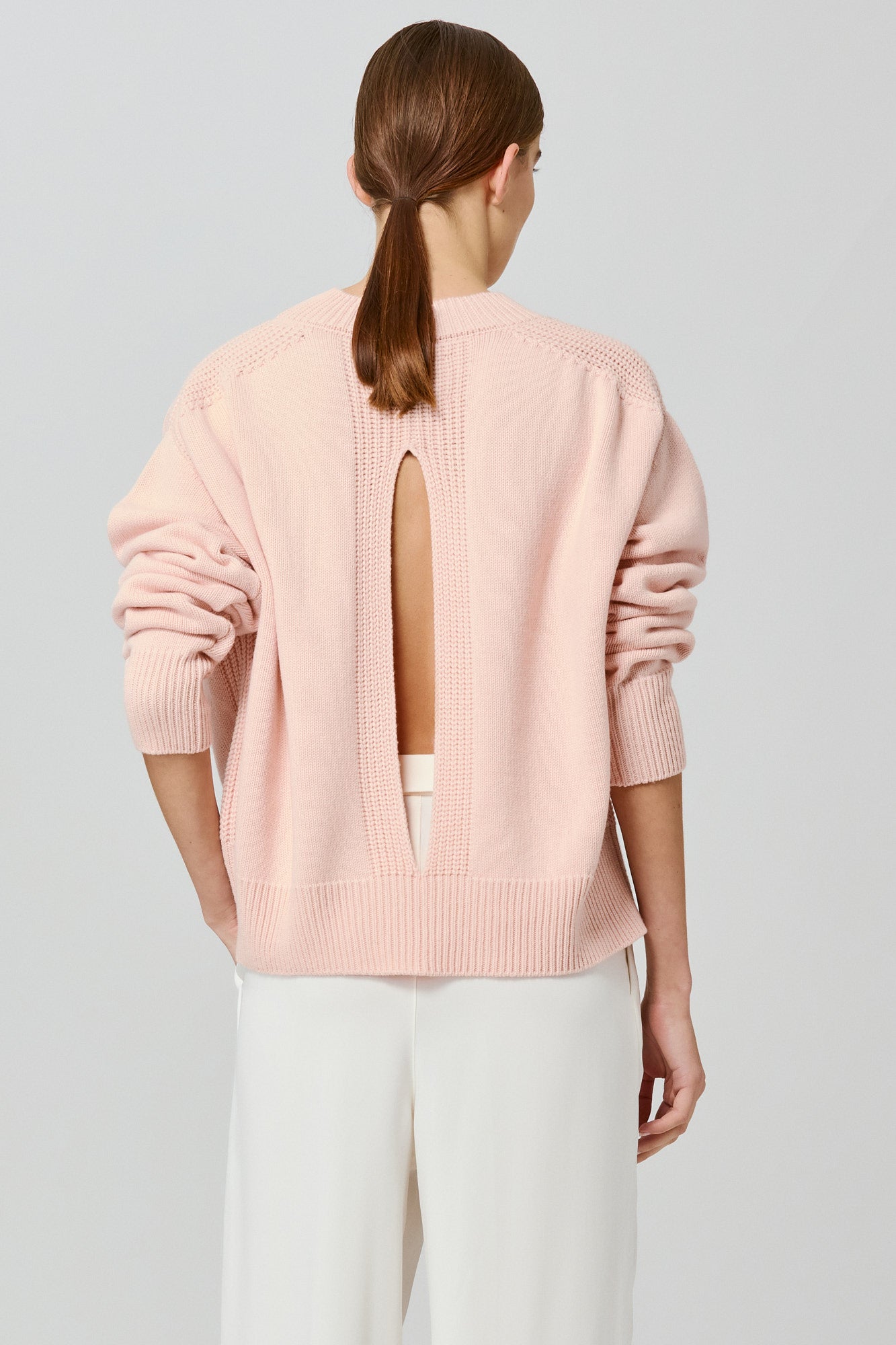 Sa Su Phi Medea maglione cashmere rosa spacco