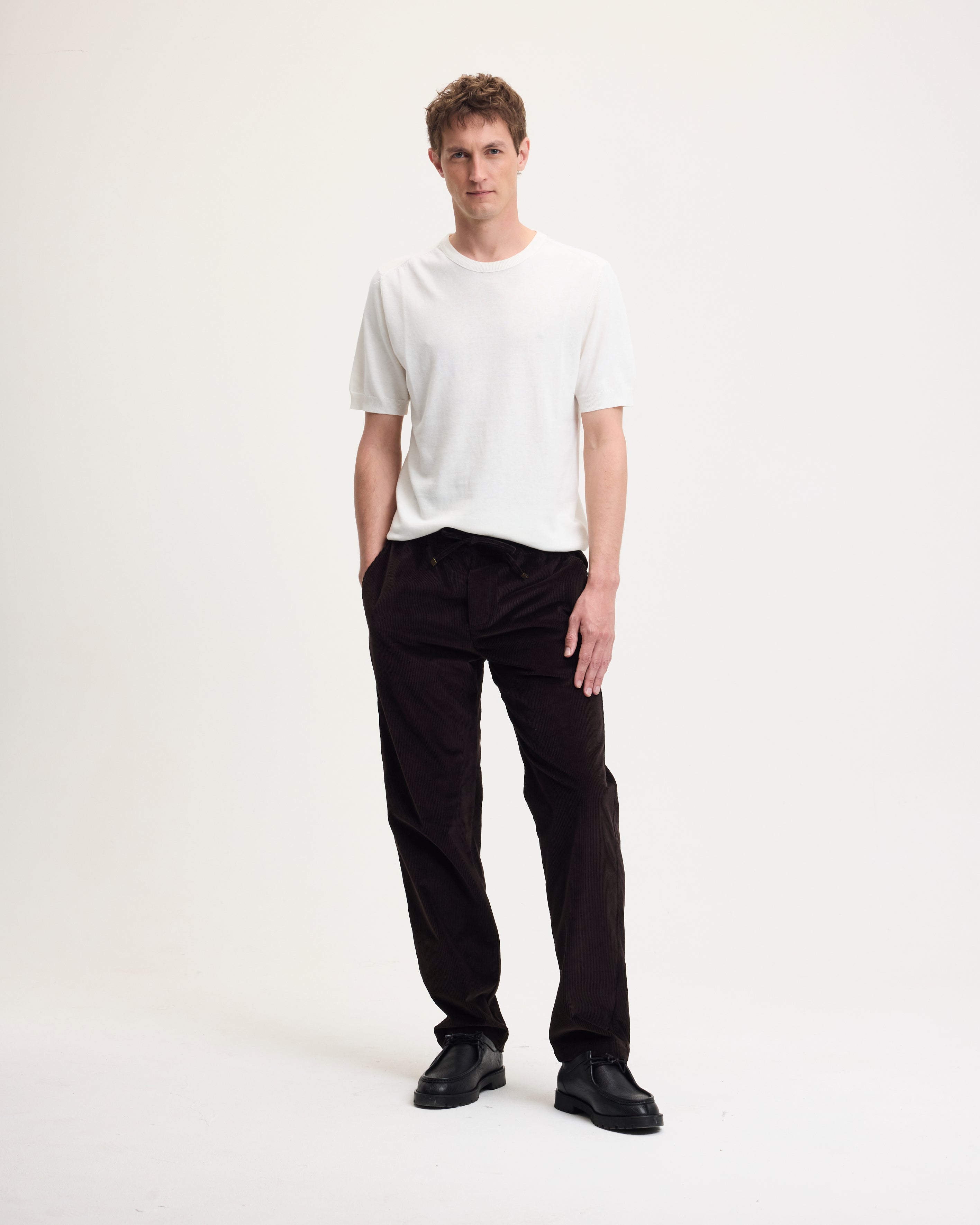 GOODPEOPLE Bob pantaloni velluto marrone relaxed
