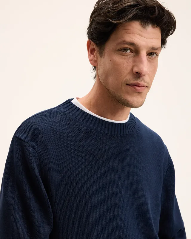 GOODPEOPLE Kid maglione girocollo cotone navy