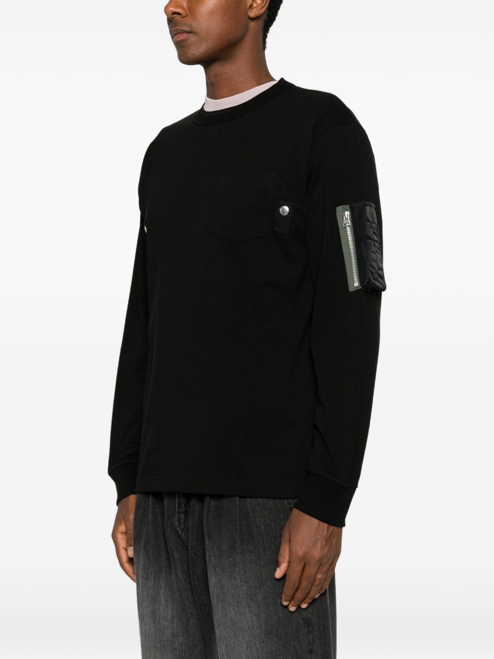 Sacai 26-04074M t-shirt nera uomo