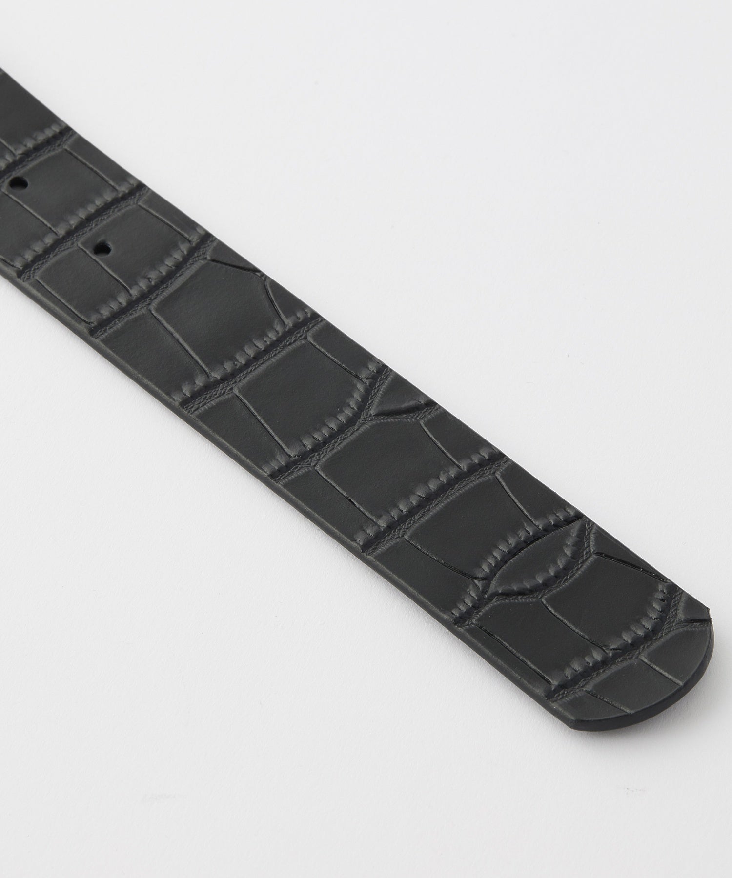 X-Large Reversible Leather Belt cintura in pelle nera coccodrillo