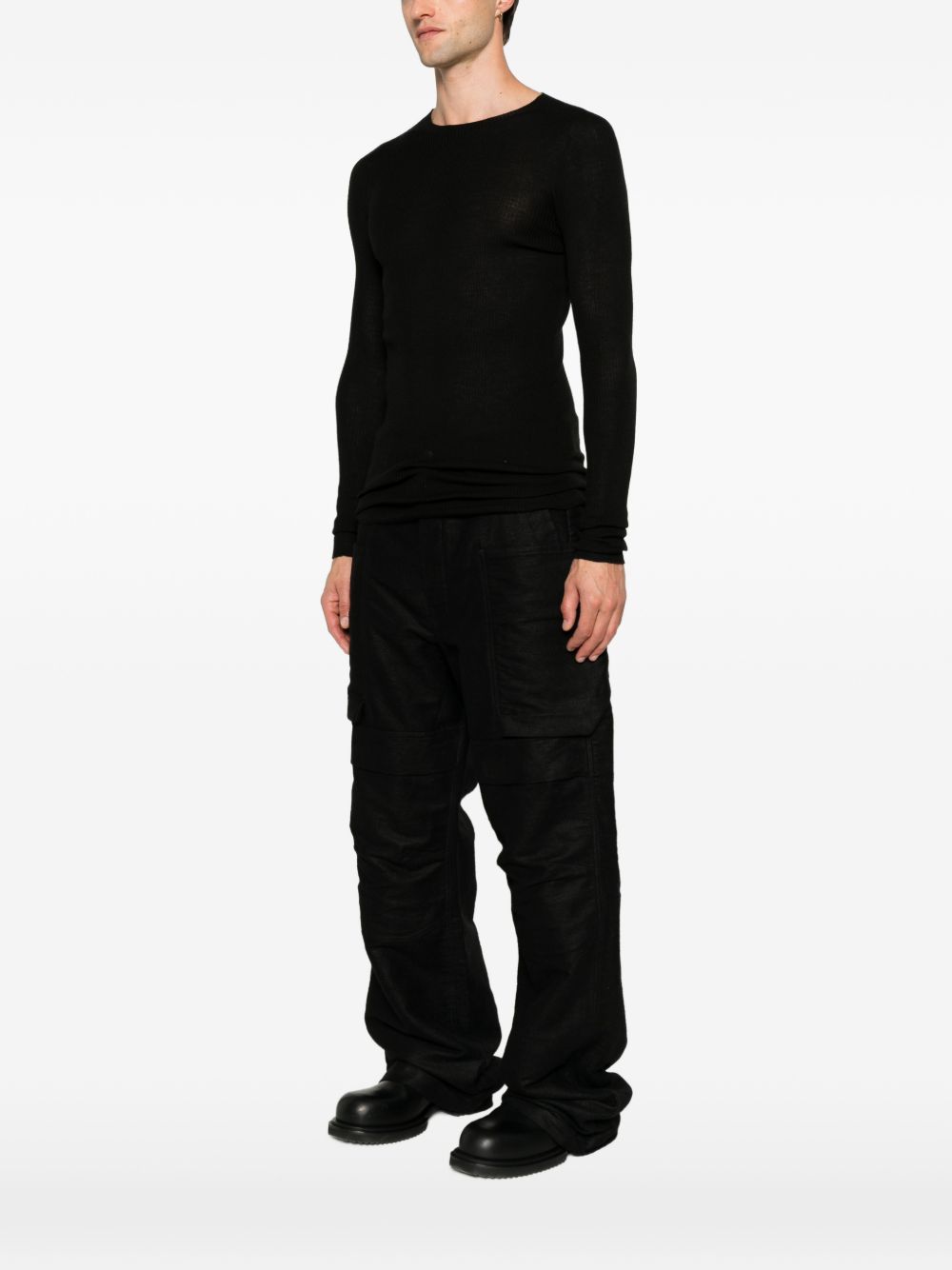 Rick Owens RU02F4637 maglia nera uomo