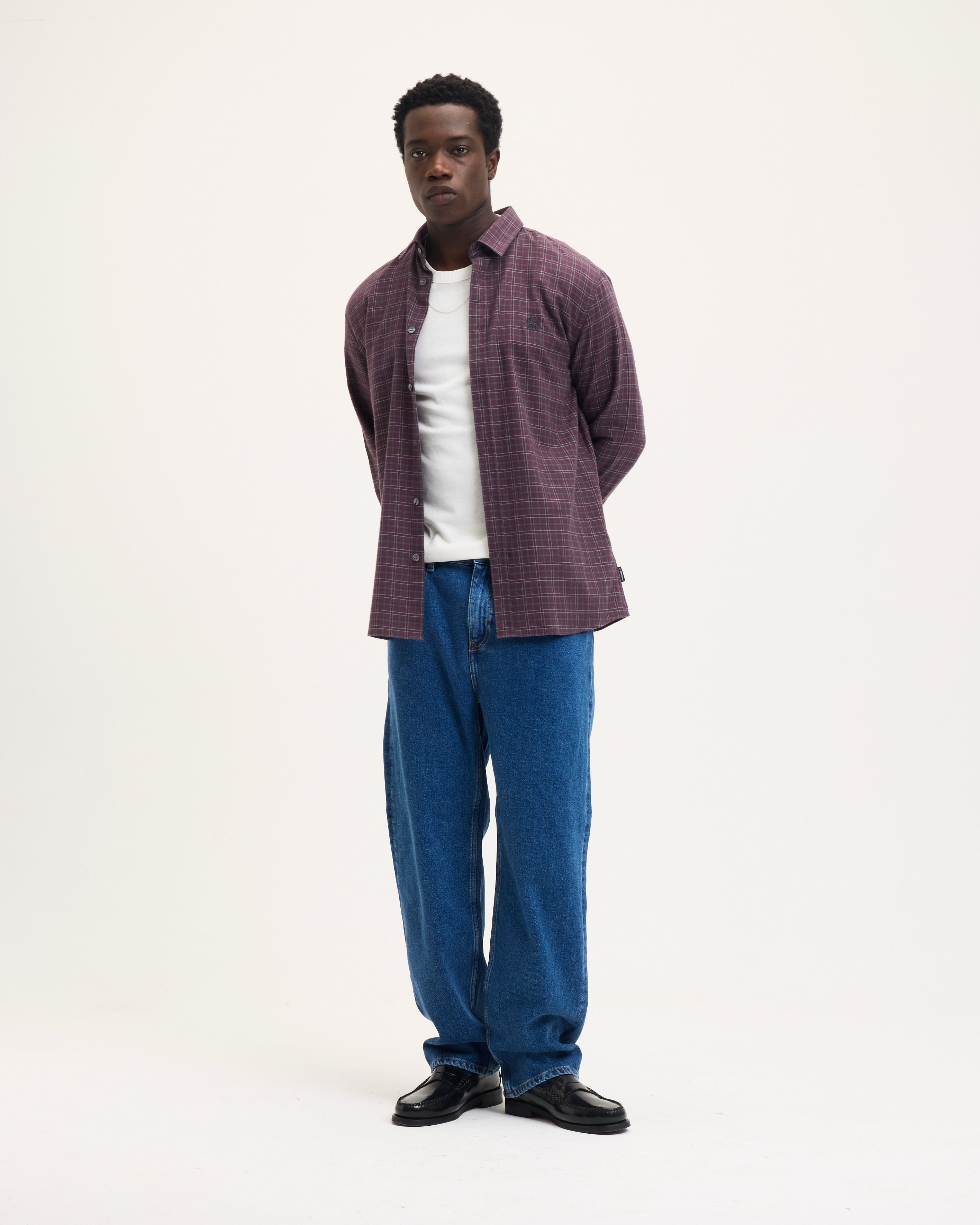 Goodpeople Seinfield camicia quadri bordeaux