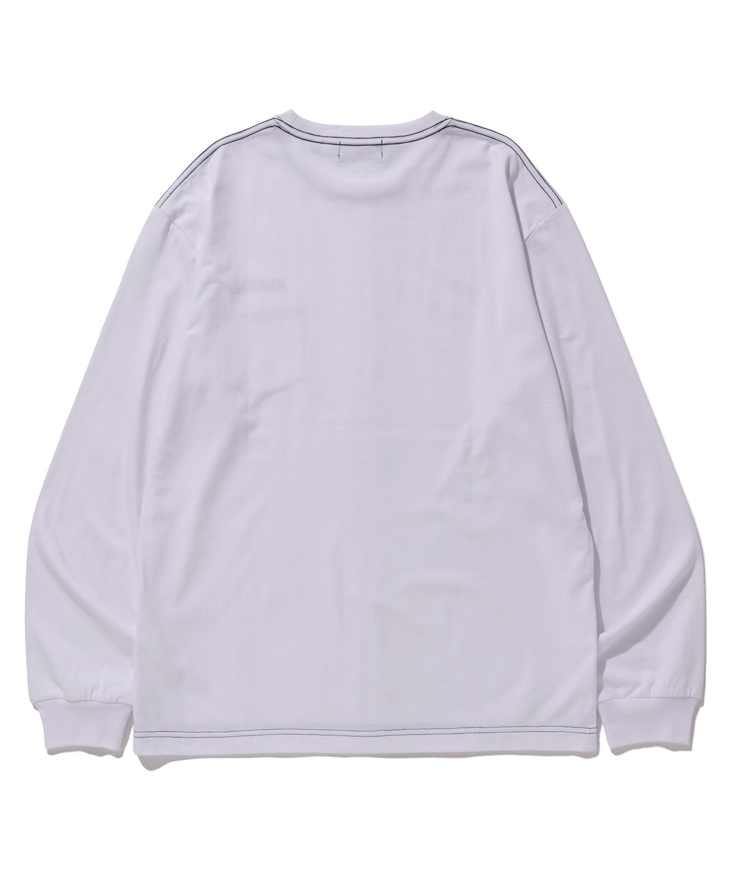X-Large L/S Pocket Tee Contrast Stitch maglia bianca