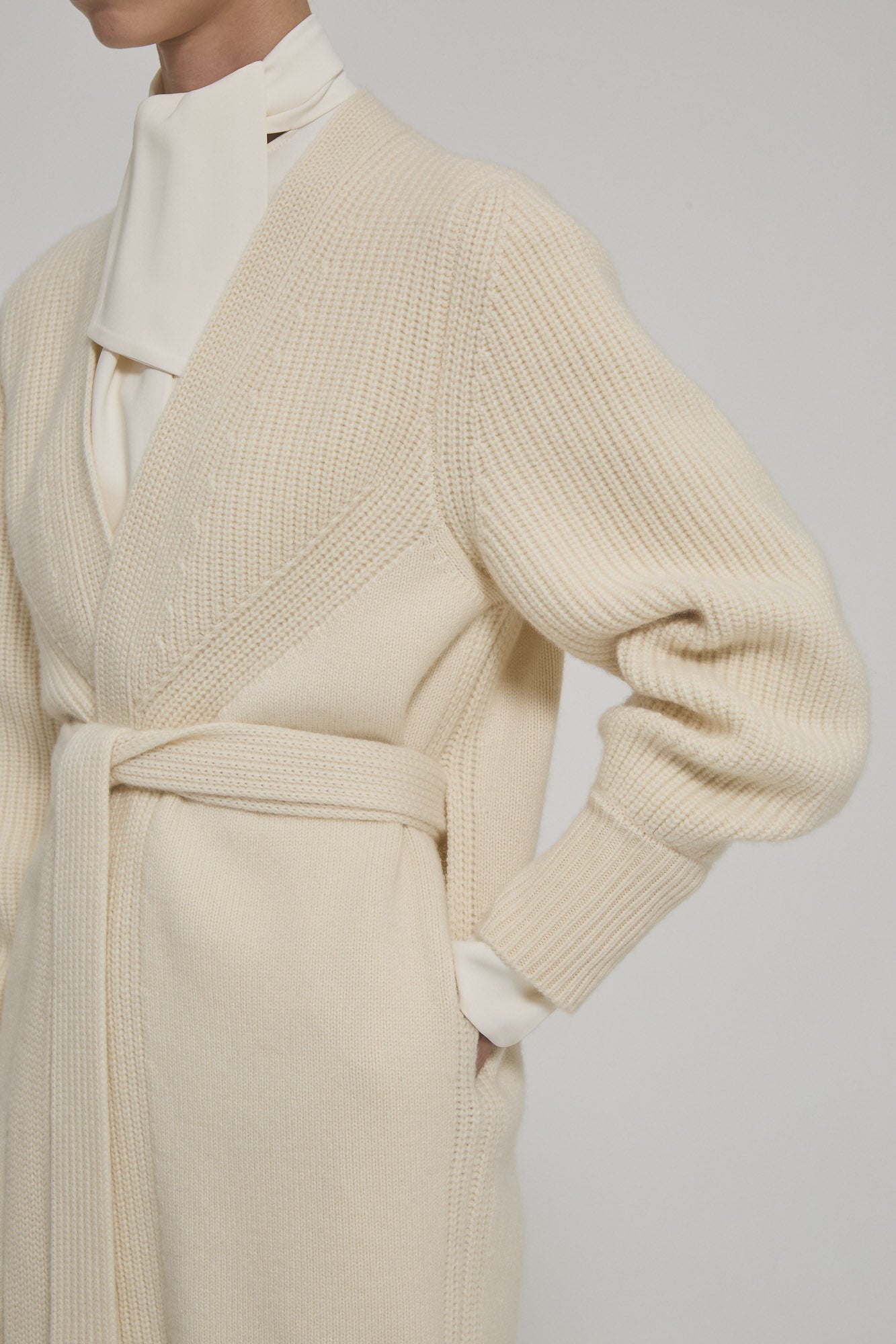 Sa Su Phi Armor cardigan cashmere cintura avorio 38