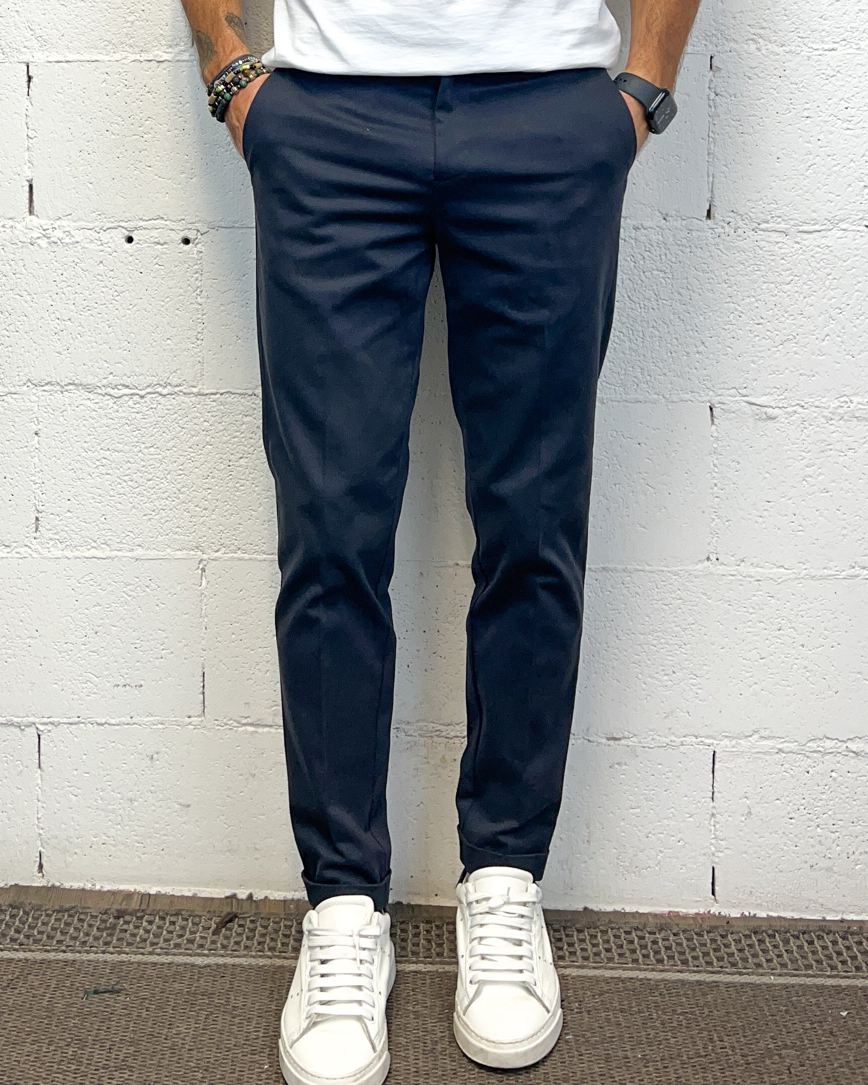 ONLYONE OVER-D Chino Slim Fit blu taglia vera
