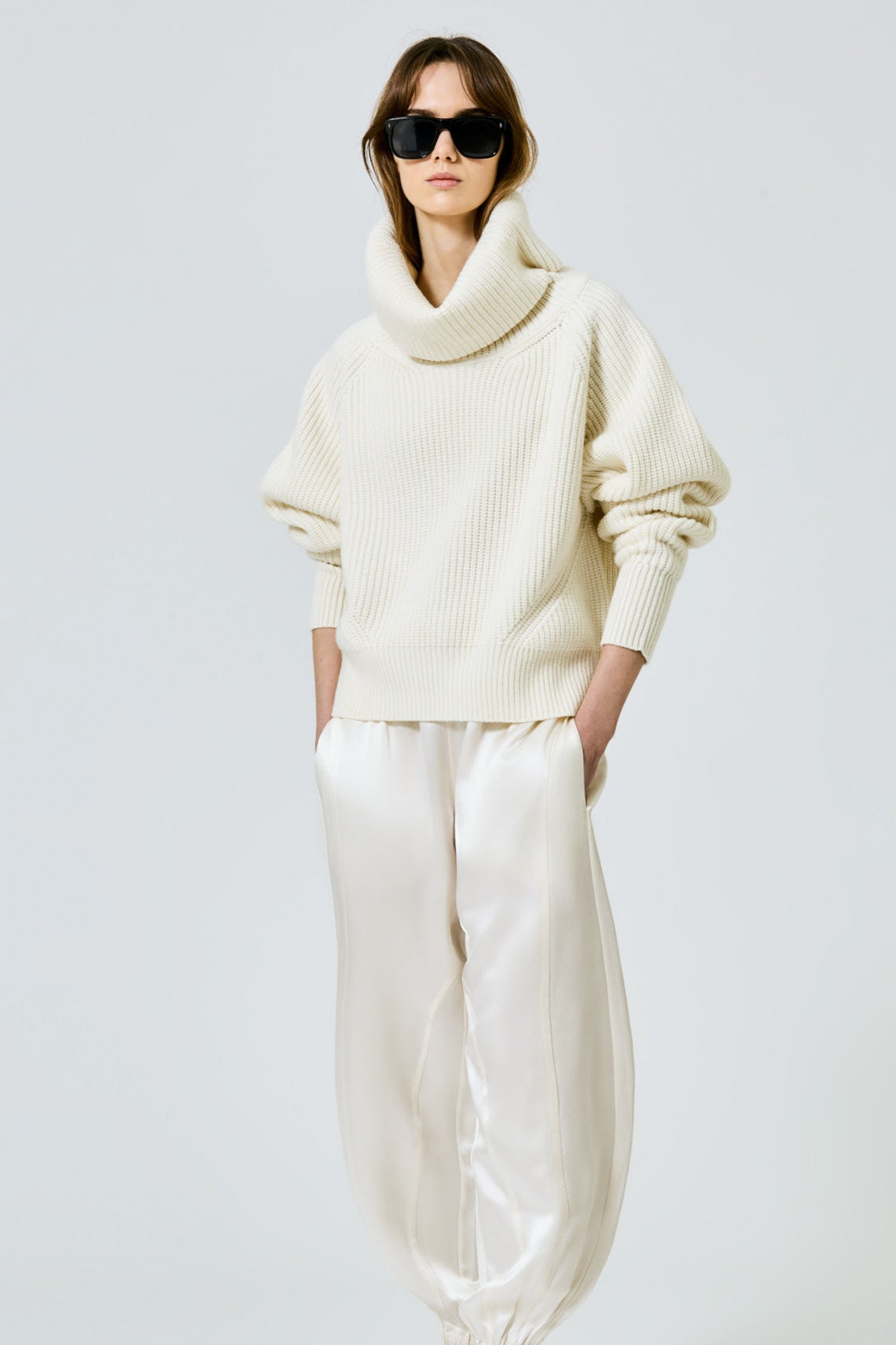 Sa Su Phi Maglione collo alto misto cashmere bianco