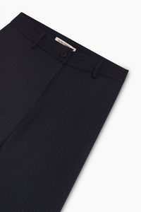 The New Society Faith pantaloni donna Black Iris gessati larghi