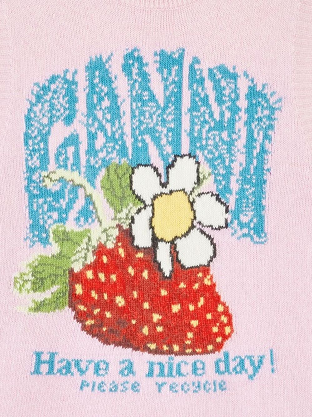 Ganni A1180011 gilet rosa motivo fragole