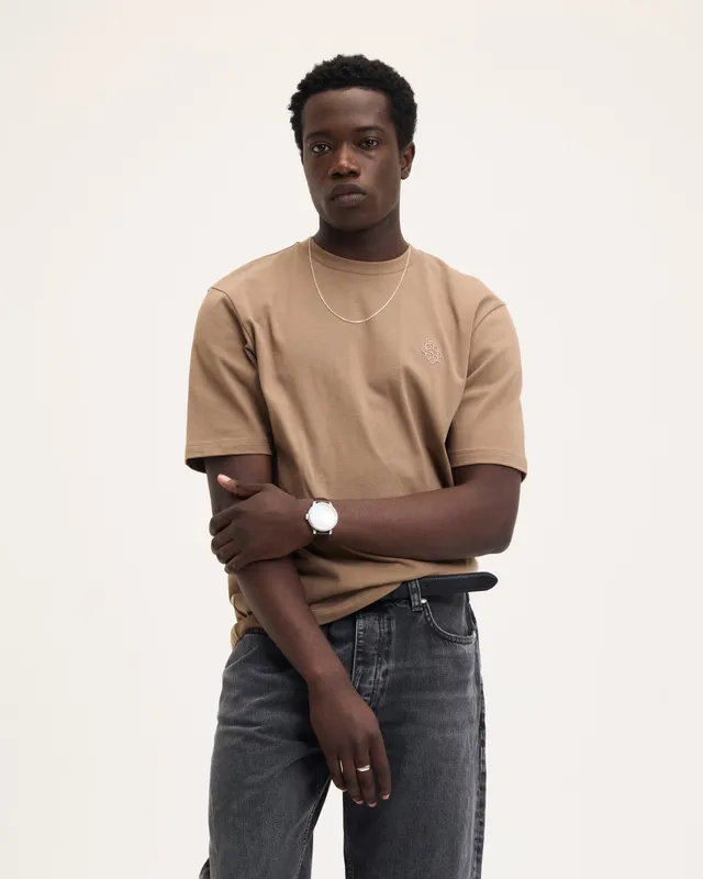 GOODPEOPLE Tommy Signature Tee t-shirt mocca cotone