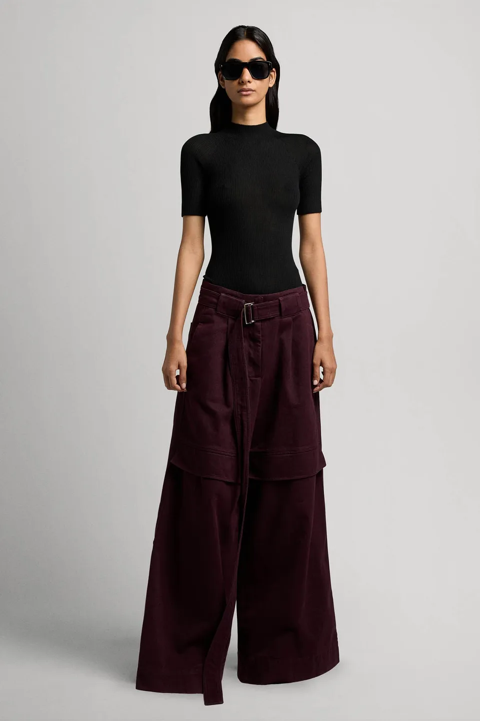 Sa Su Phi Giorgia pantaloni cargo in cotone bordeaux