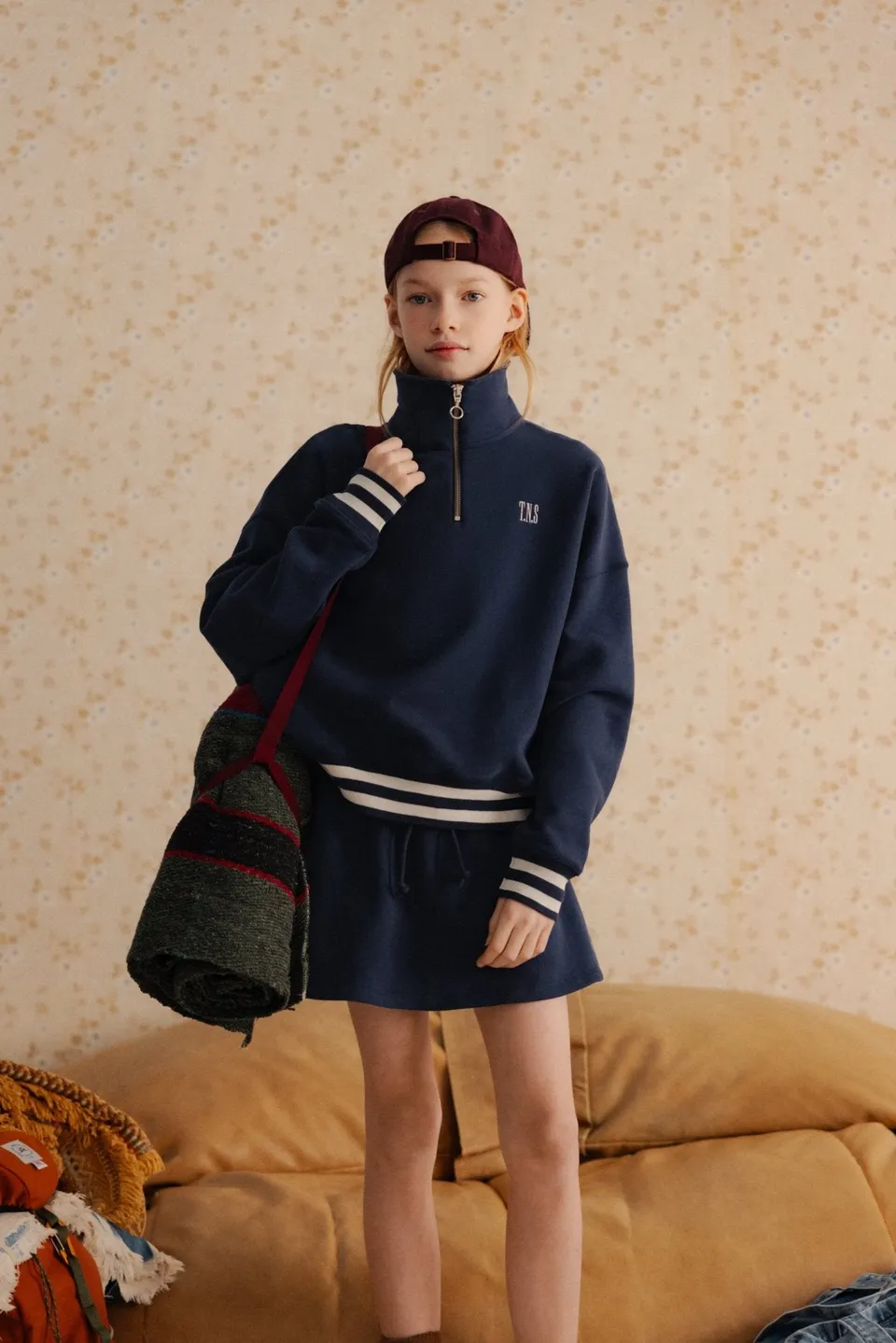 The New Society Mochi Polo Teen Nero Cotone