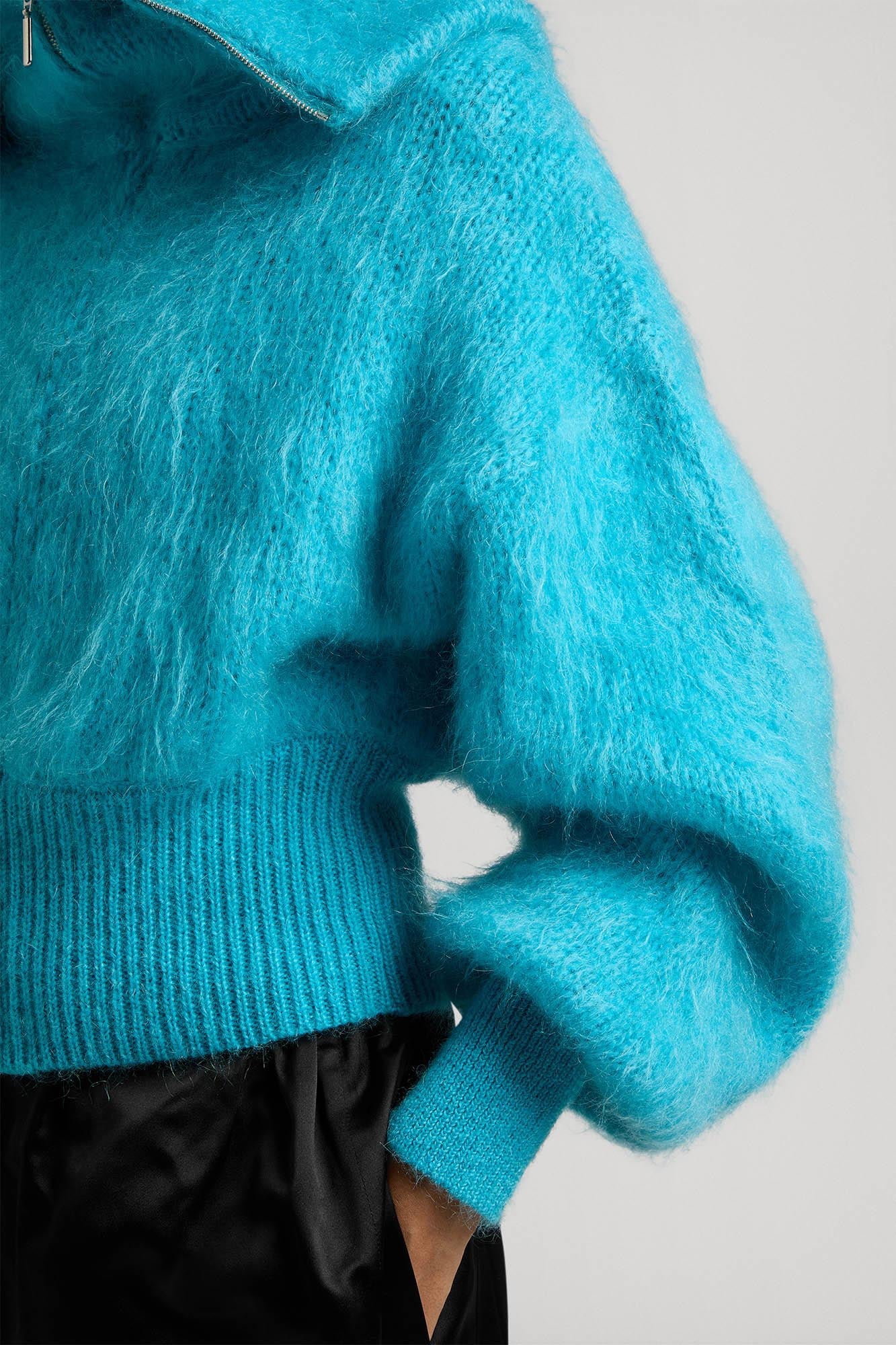 Sa Su Phi Jen bomber mohair peacock