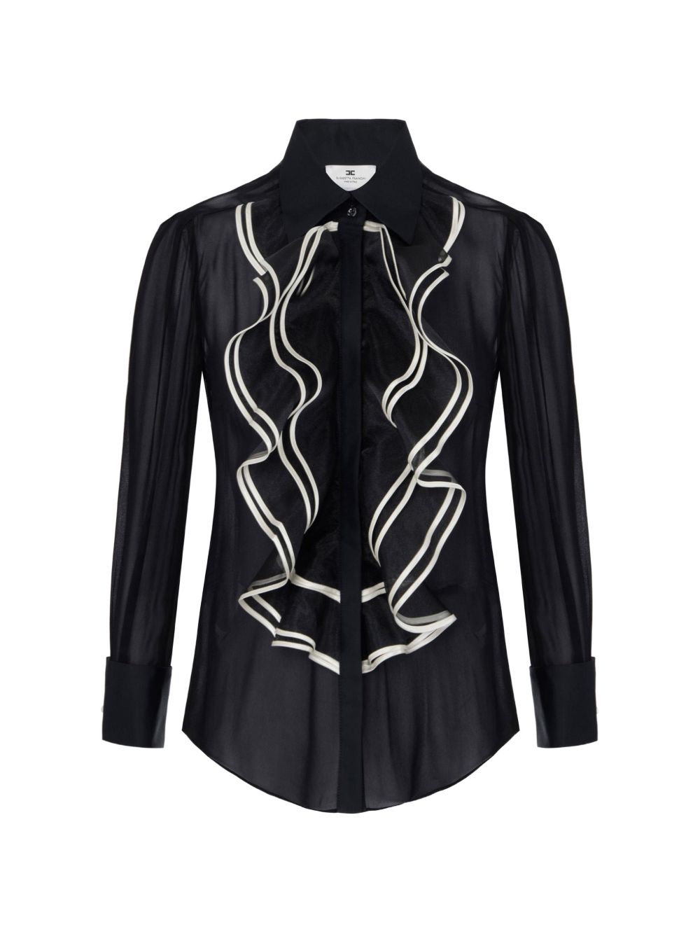 Elisabetta Franchi CA21067E2 camicia nera georgette