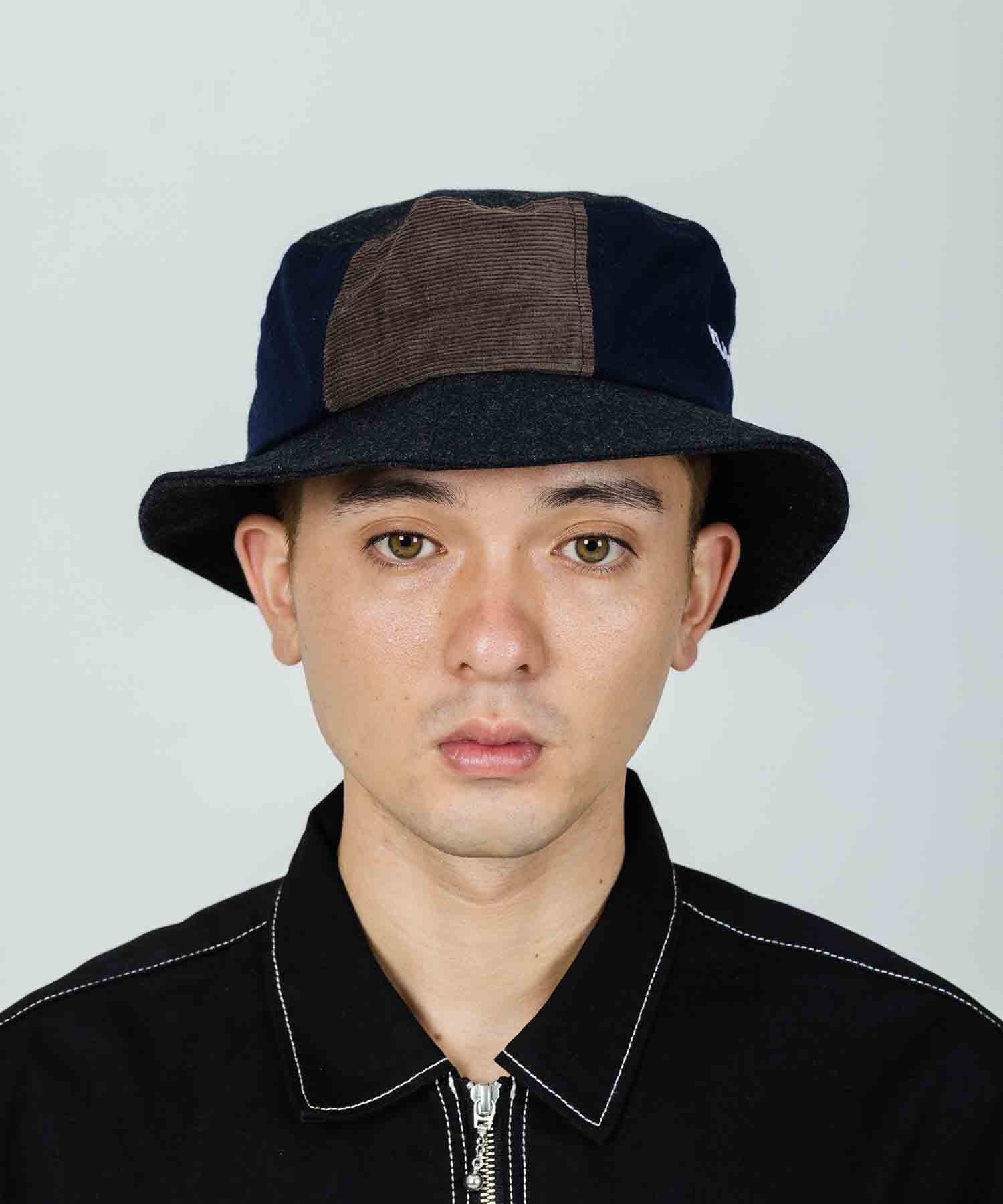 X-Large Paneled Wool cappello di lana oliva