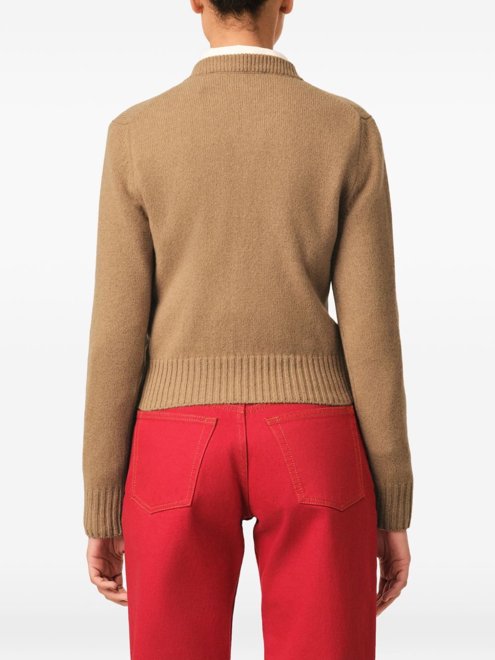 AMI FKC364 cardigan camel donna facile da lavare