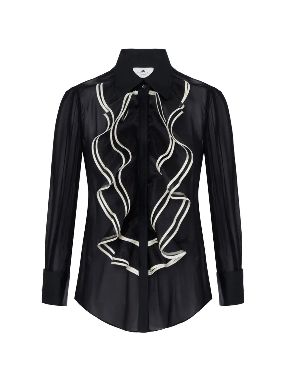 Elisabetta Franchi CA21067E2 camicia nera georgette