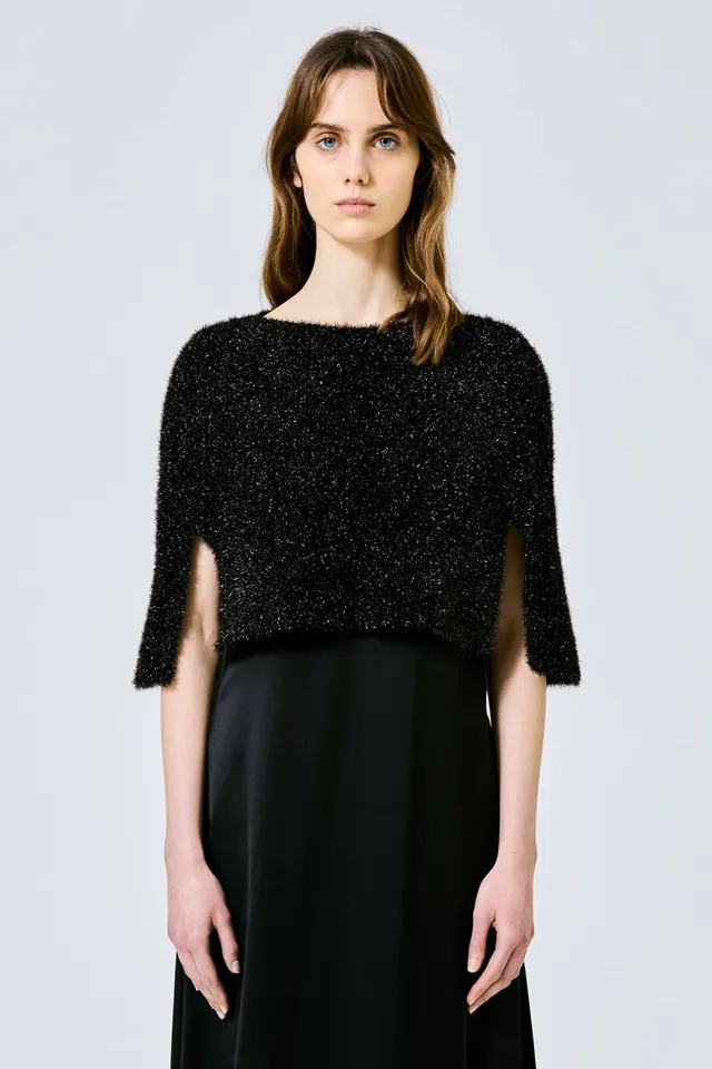 Sa Su Phi Cappa Disco mantella lurex nera maglieria