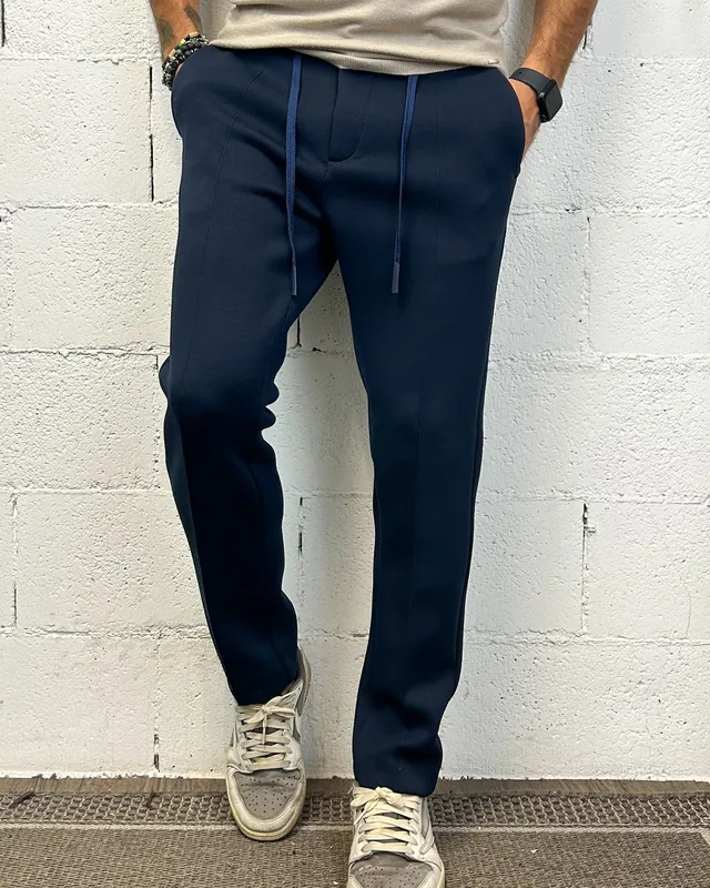 ONLYONE OVER-D pantamolla slim fit blu tasca filetto