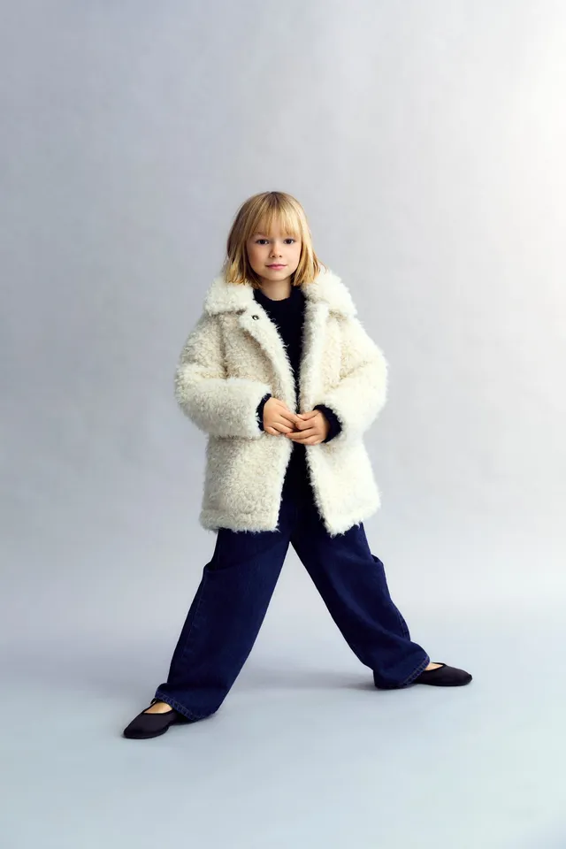The New Society Ninette Girl cappotto bambina bianco fodera cotone