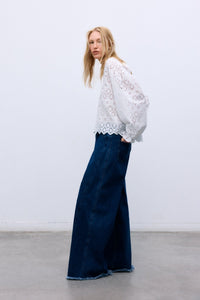 The New Society Sakura blusa donna cotone bianca