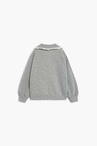 The New Society Ash Polo Bimbo Felpa Cotone Pizzo