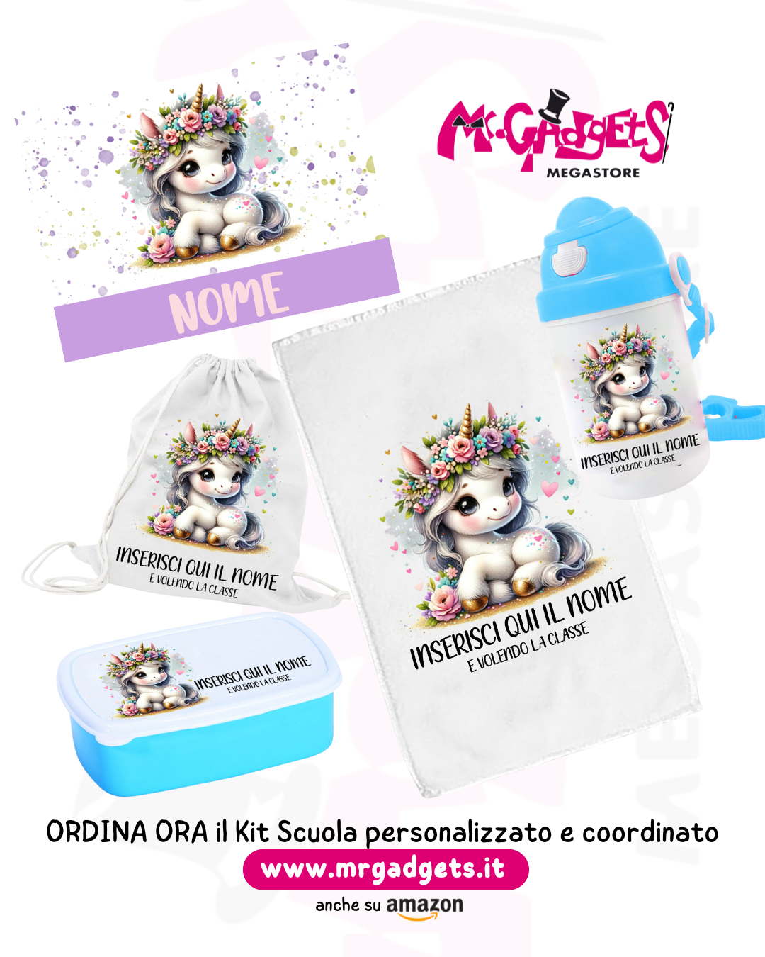 Mr. Gadgets Unicorno kit scuola coordinato