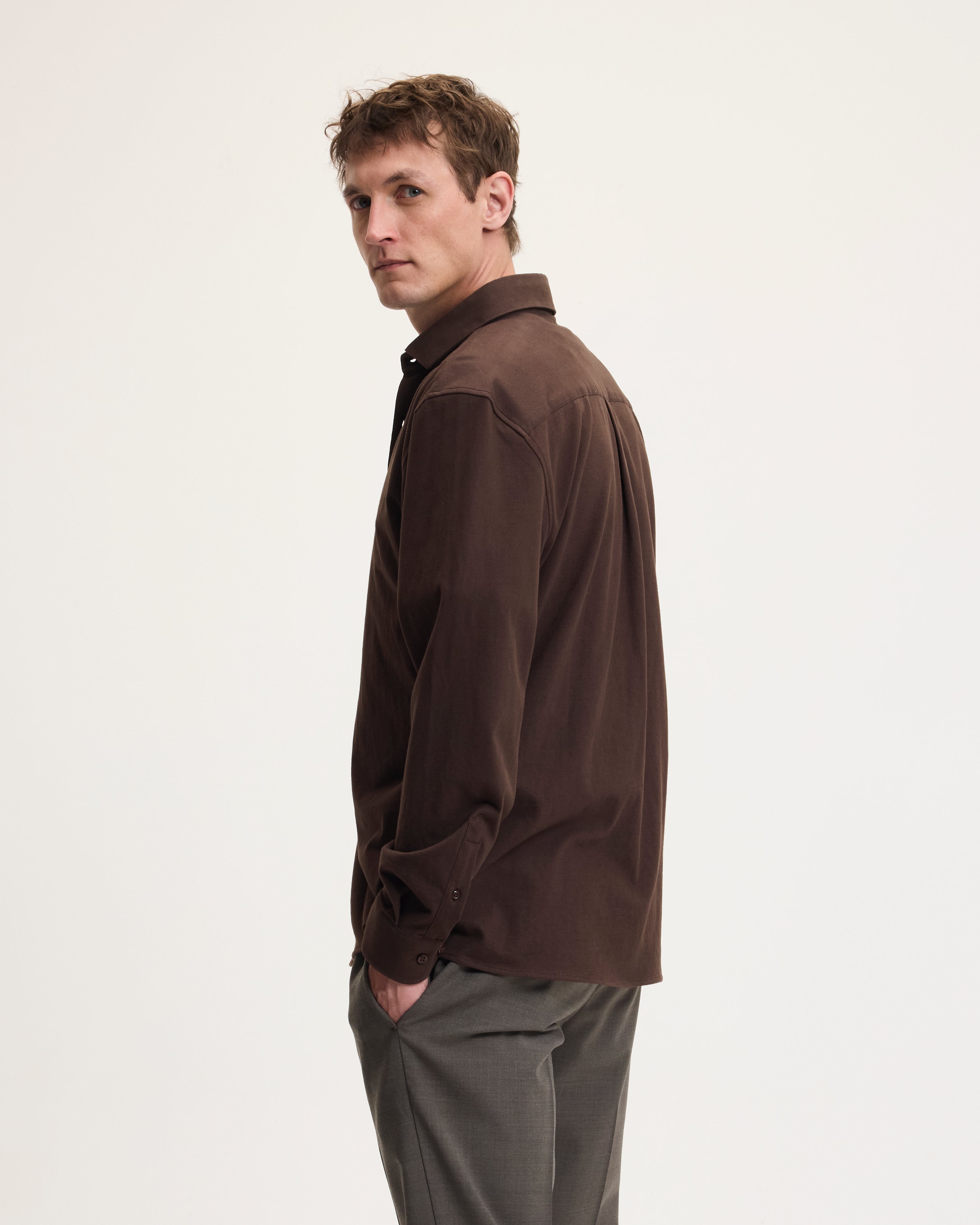 Goodpeople Stirr camicia jersey marrone