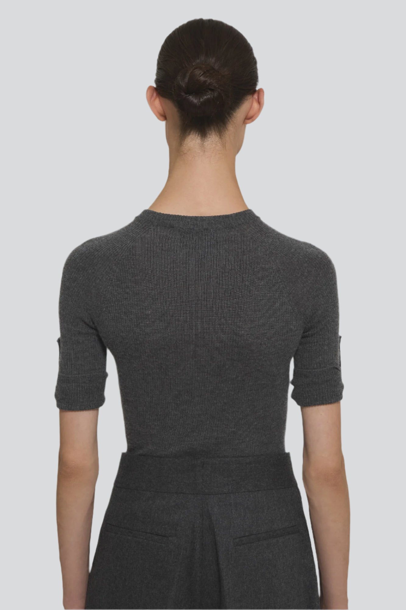 Sa Su Phi maglia girocollo coste cashmere grigia 38