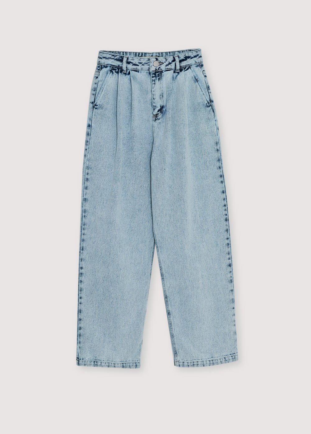 The New Society TNS Pleat pantalone donna denim bleach cotone