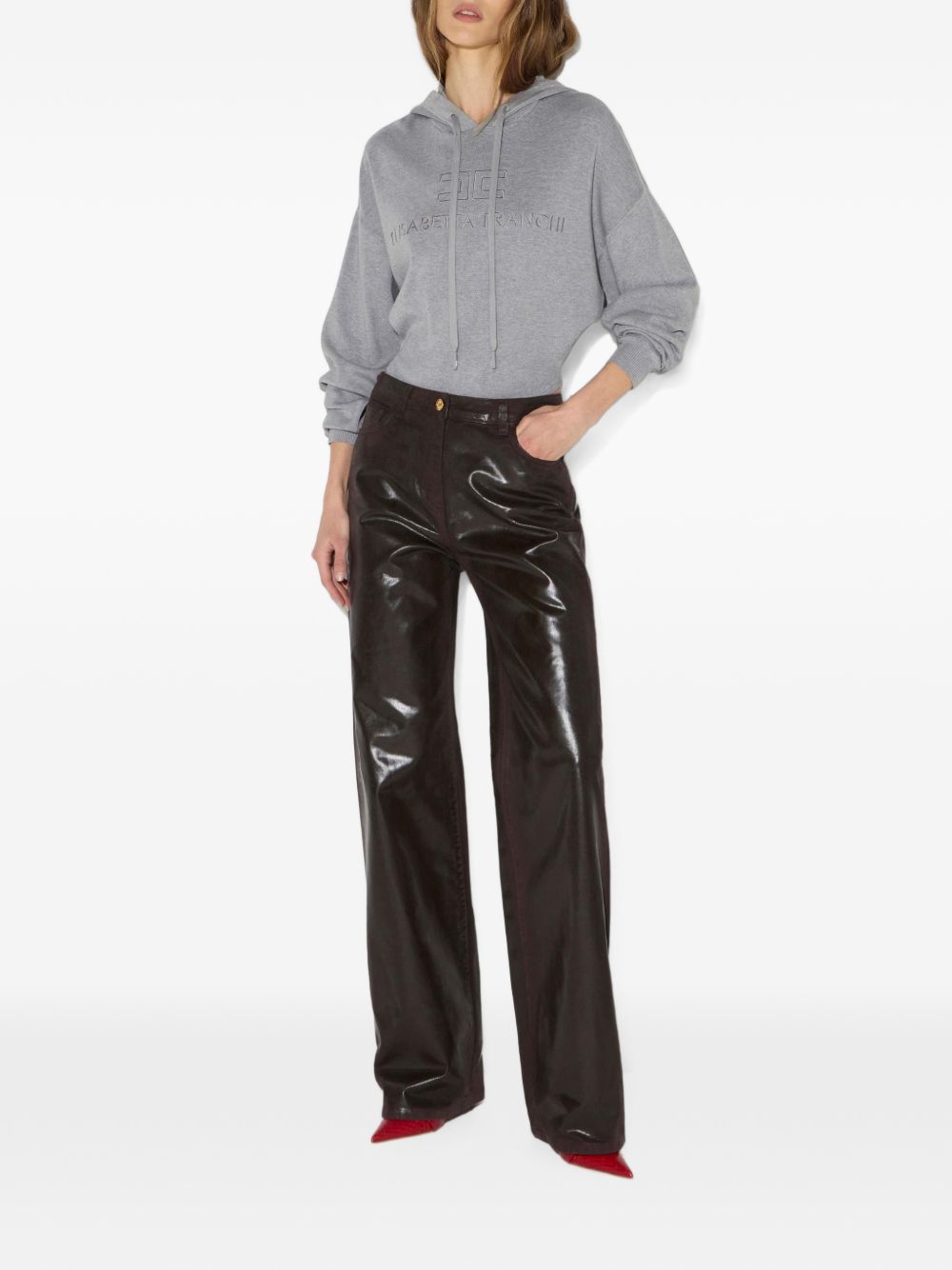 Elisabetta Franchi BK87S66E2 top grigio melange