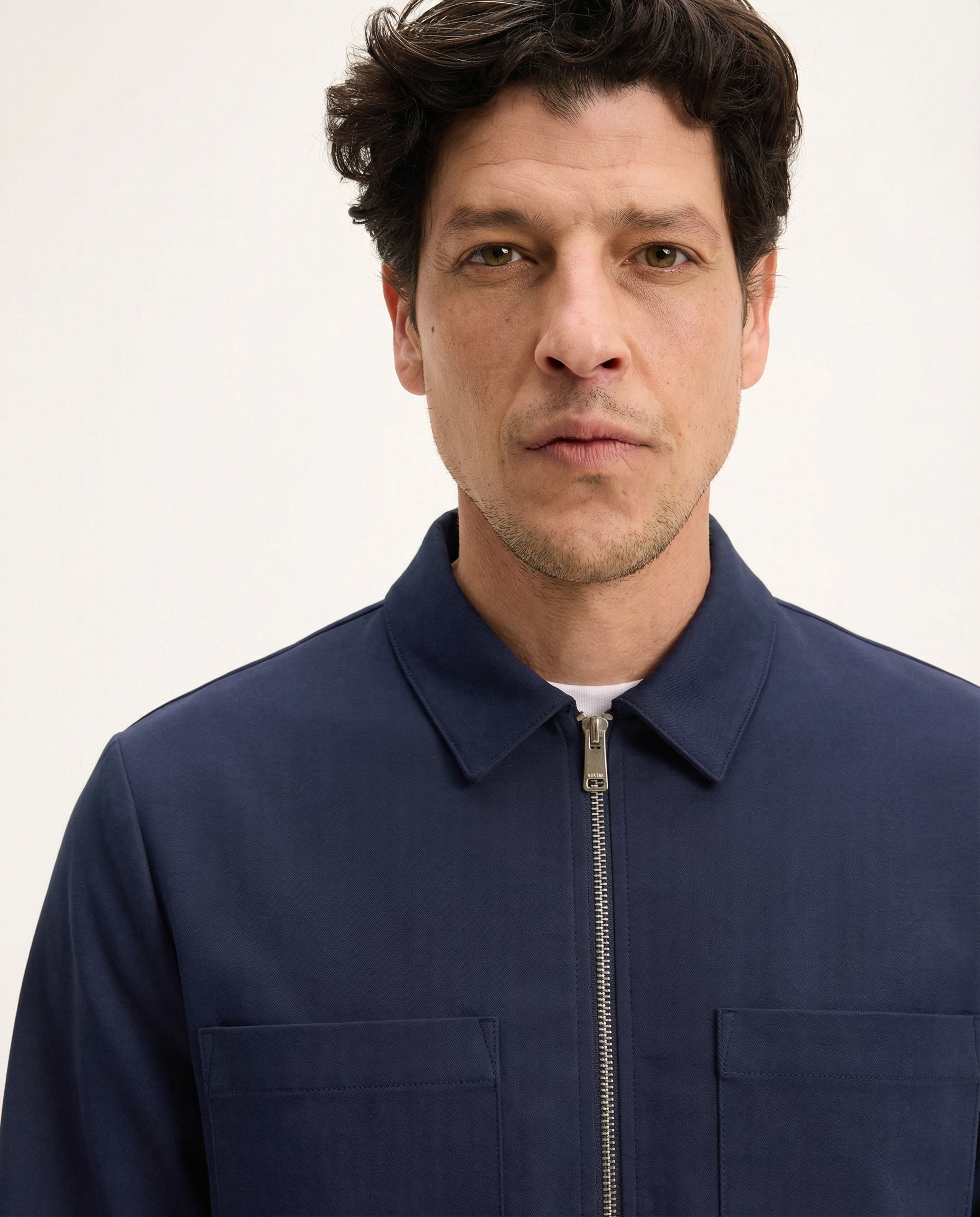 Goodpeople Lavi camicia jersey navy zip regular fit