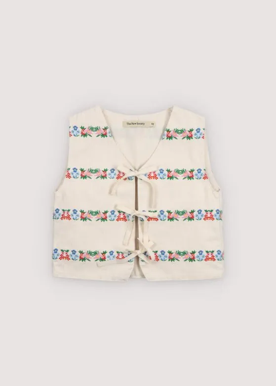 The New Society Malva gilet denim ricamo 6 anni