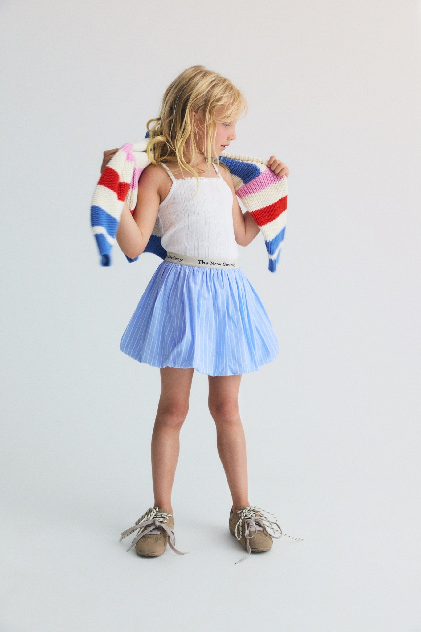 THE NEW SOCIETY Ficus Skirt gonna bambina righe cotone