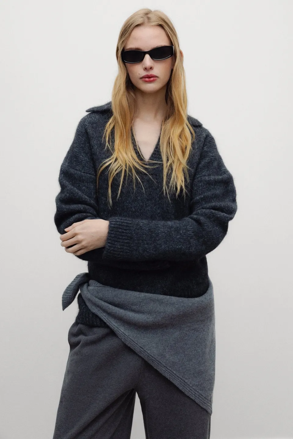 THE NEW SOCIETY Nara polo donna grigio lana alpaca