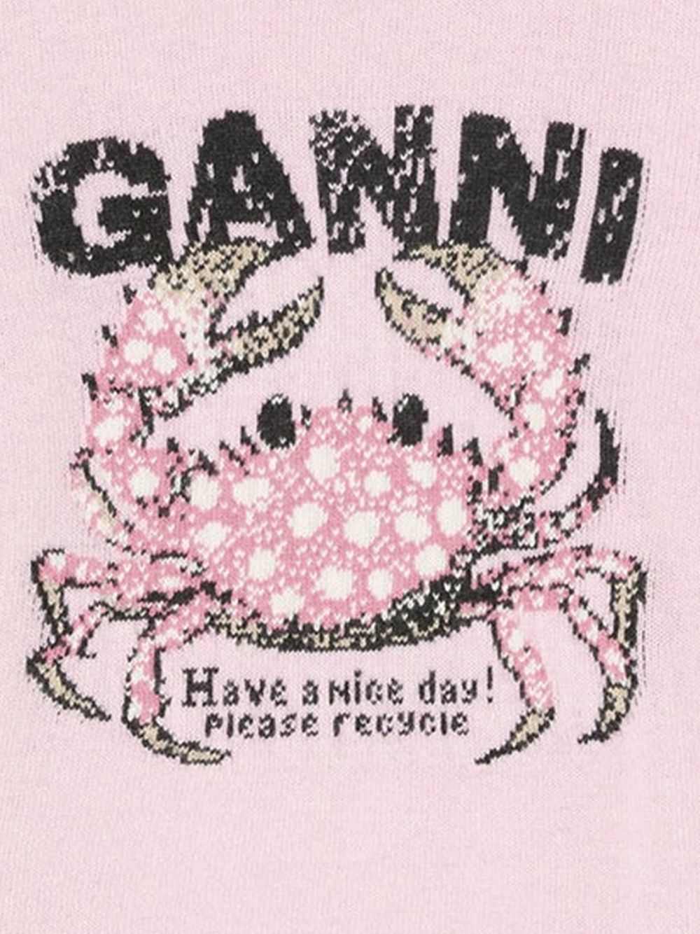 Ganni A1150008 felpa rosa girocollo donna